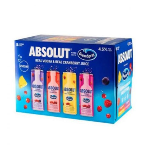 ABSOLUT CRANBERRY VODKA SELTZER 8 PACK