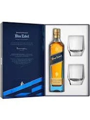 JOHNNIE WALKER BLUE LABEL CRYSTAL GLASS GIFT SET 750ML