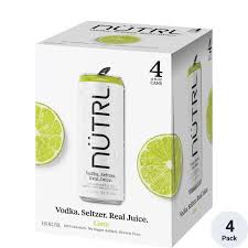NUTRL VODKA SELTZER LIME 4 PACK 355ML